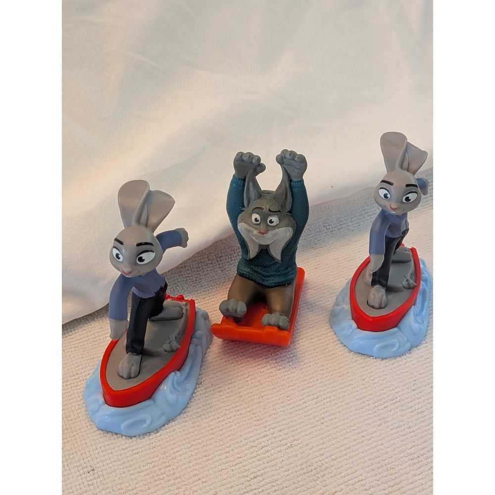 Disney Zootopia Kinder Surprise Joy Figures Judy Hopps Jerry Jumbeaux Jr Set 3